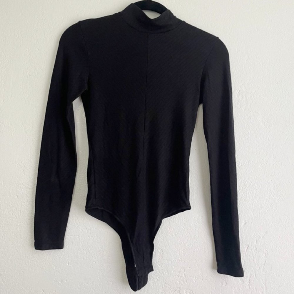 Alexander Wang x Uniqlo Heattech Black Ribbed Bodysuit